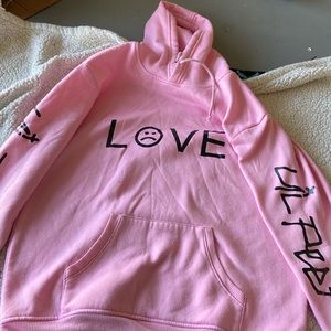 Lil peep pink polyester hoodie